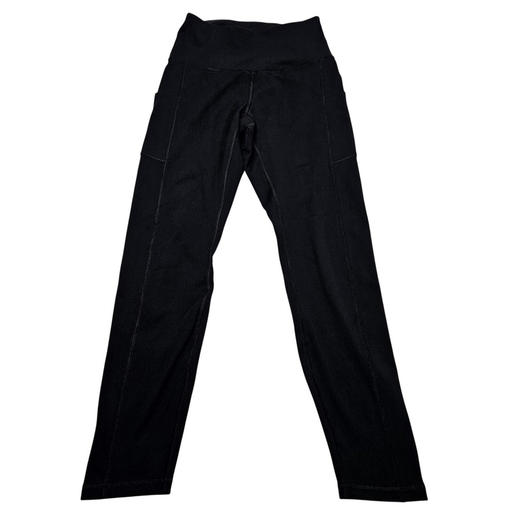 Iuga Leggings Small Black High Waist Solid Athleisure Stretch Performance Active